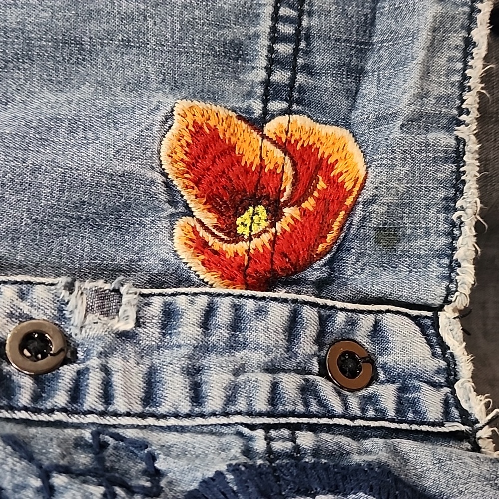 Free People Marrakesh Embroidered Denim Top - Picture 7 of 16